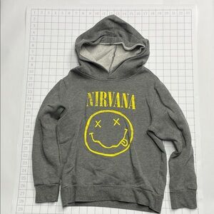 NIRVANA Charcoal Hoodie with Vibrant Yellow Graphic